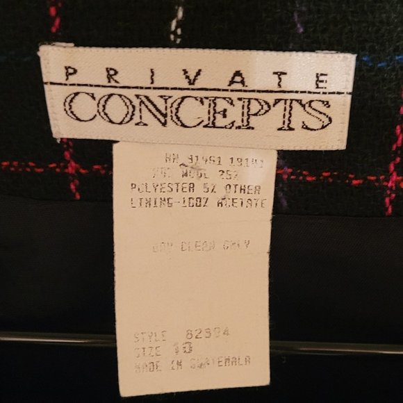 Private Concepts Vintage Plaid Crop Blazer Size 10 - Picture 5 of 8